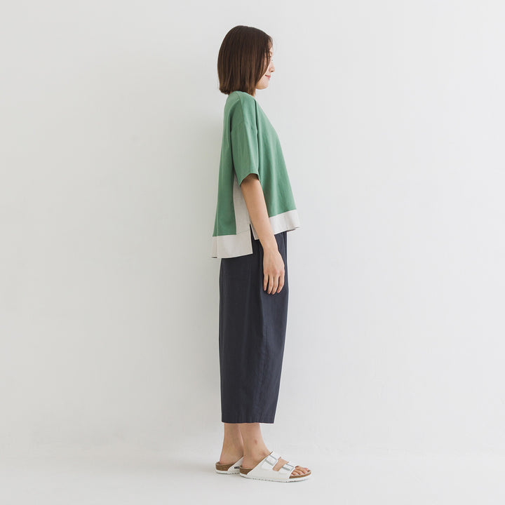 【kermu】再生棉拼色寬版T恤 Japan E-Shop