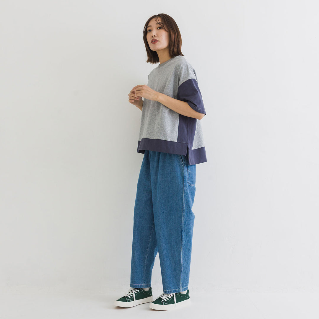 【kermu】再生棉拼色寬版T恤 Japan E-Shop