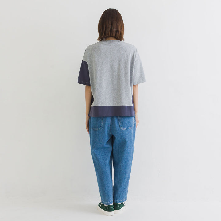 【kermu】再生棉拼色寬版T恤 Japan E-Shop