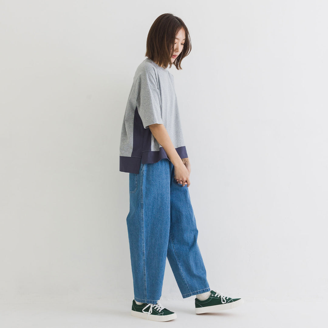 【kermu】再生棉拼色寬版T恤 Japan E-Shop