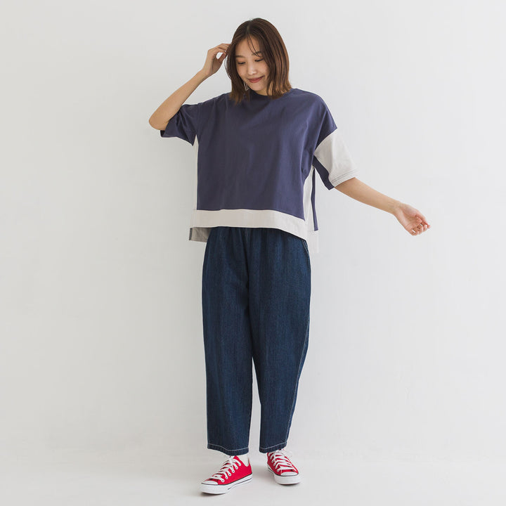 【kermu】再生棉拼色寬版T恤 Japan E-Shop
