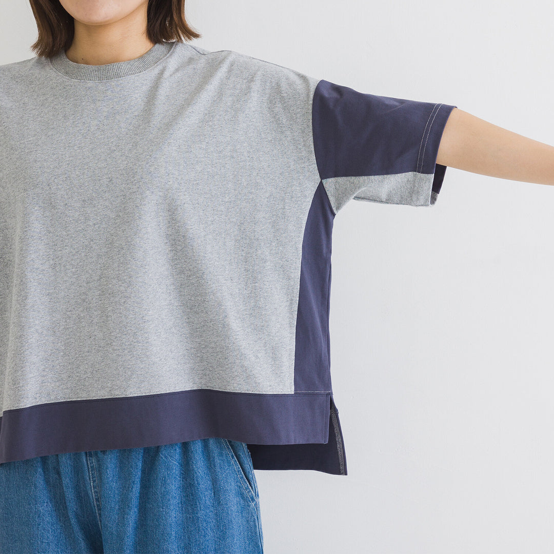 【kermu】再生棉拼色寬版T恤 Japan E-Shop