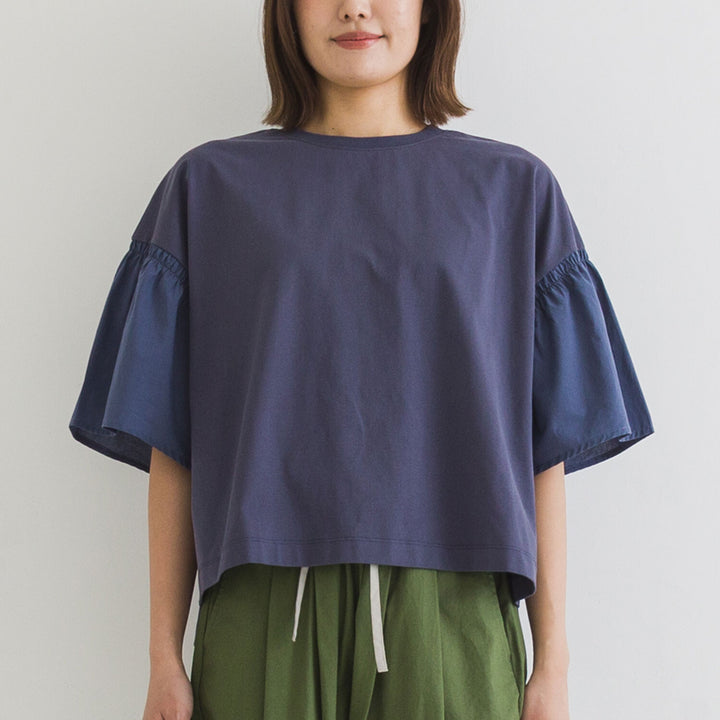 【kermu】再生棉抓褶寬版T恤 Japan E-Shop
