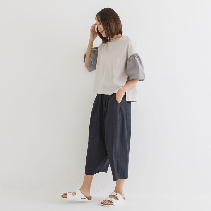 【kermu】再生棉抓褶寬版T恤 Japan E-Shop