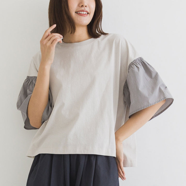 【kermu】再生棉抓褶寬版T恤 Japan E-Shop