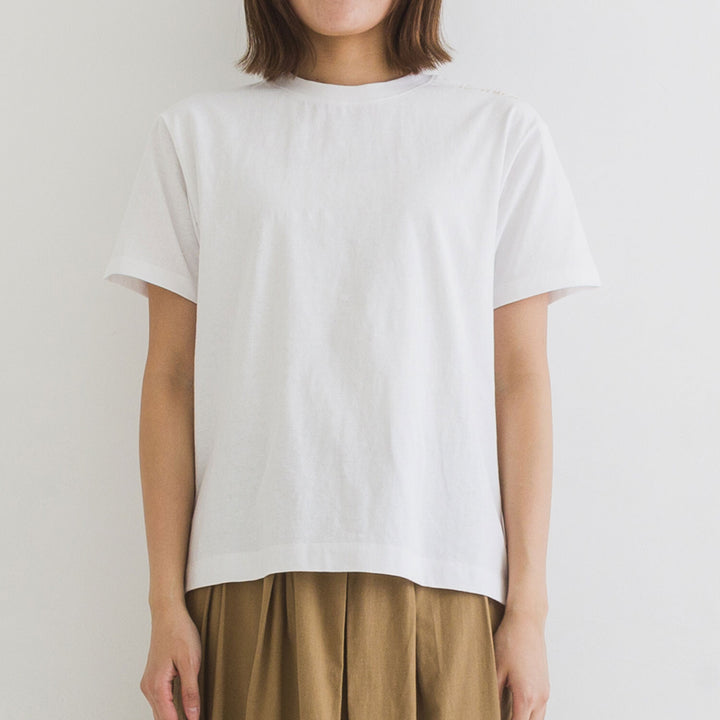 【kermu】再生棉肩線刺繡T恤 Japan E-Shop