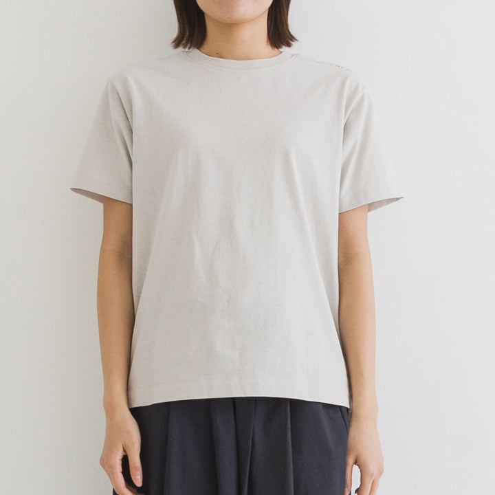 【kermu】再生棉肩線刺繡T恤 Japan E-Shop