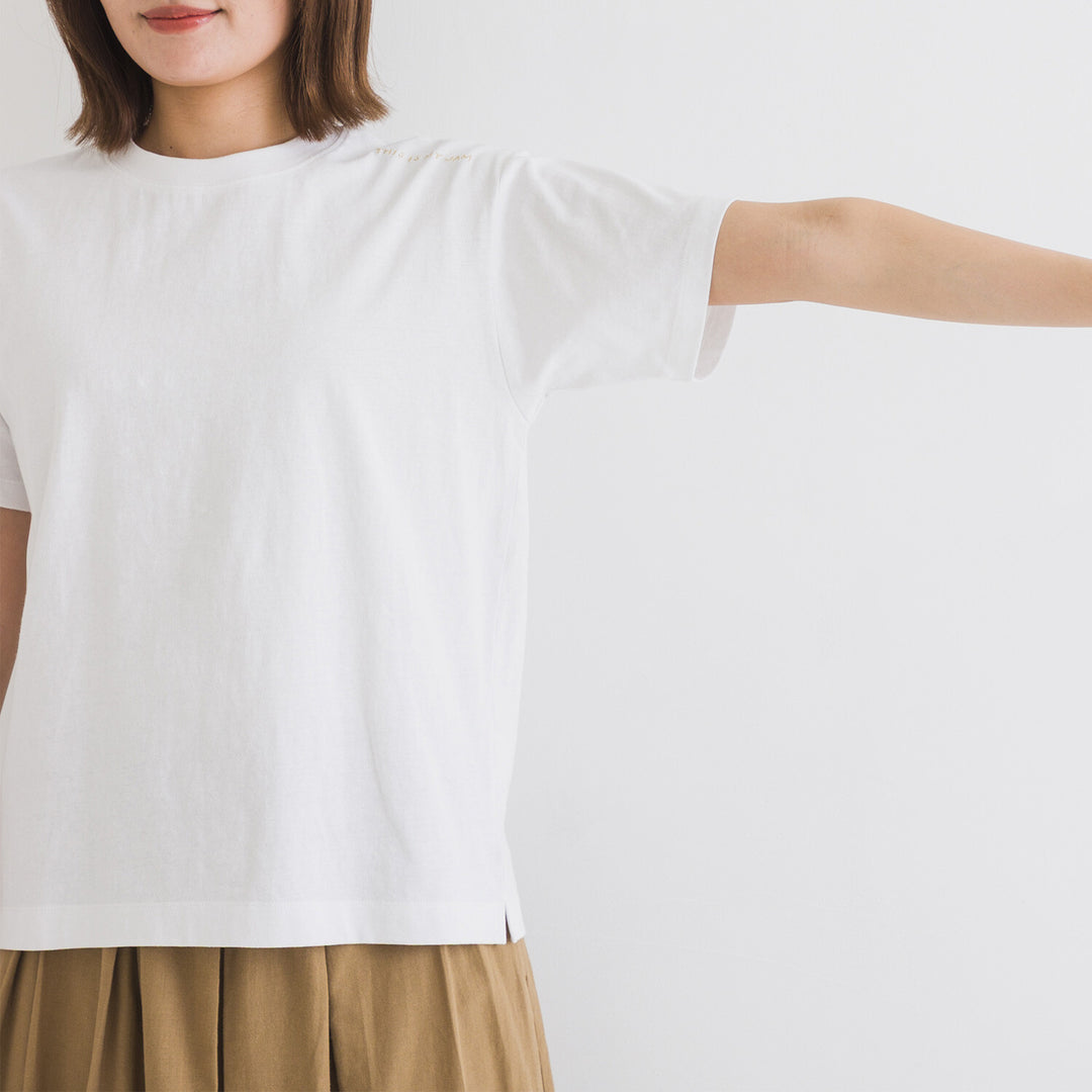 【kermu】再生棉肩線刺繡T恤 Japan E-Shop
