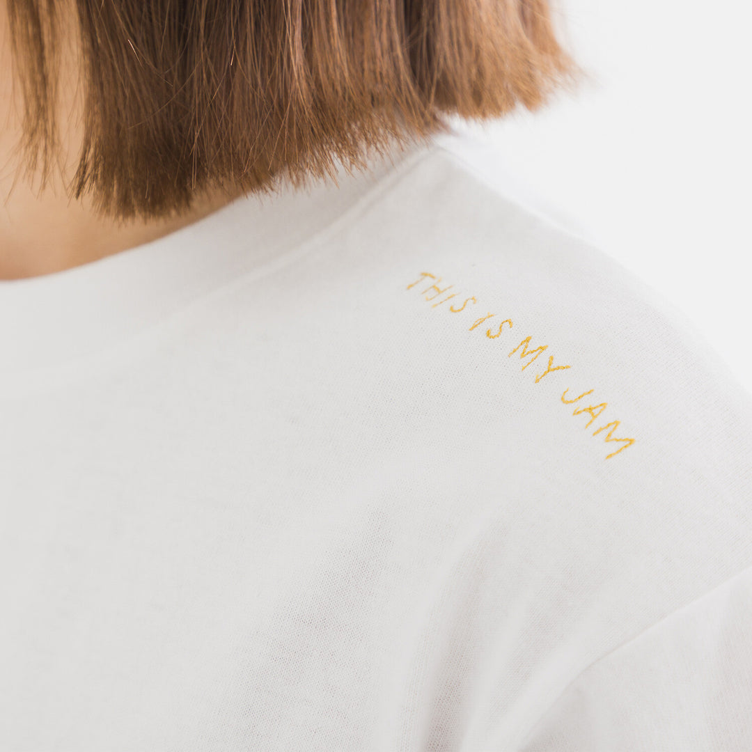 【kermu】再生棉肩線刺繡T恤 Japan E-Shop