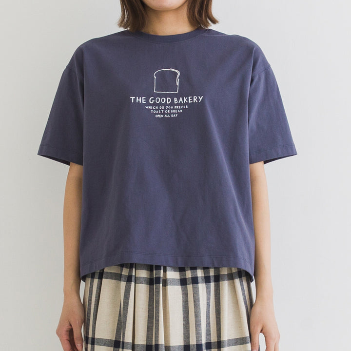 【kermu】再生棉寬版刺繡T恤 Japan E-Shop