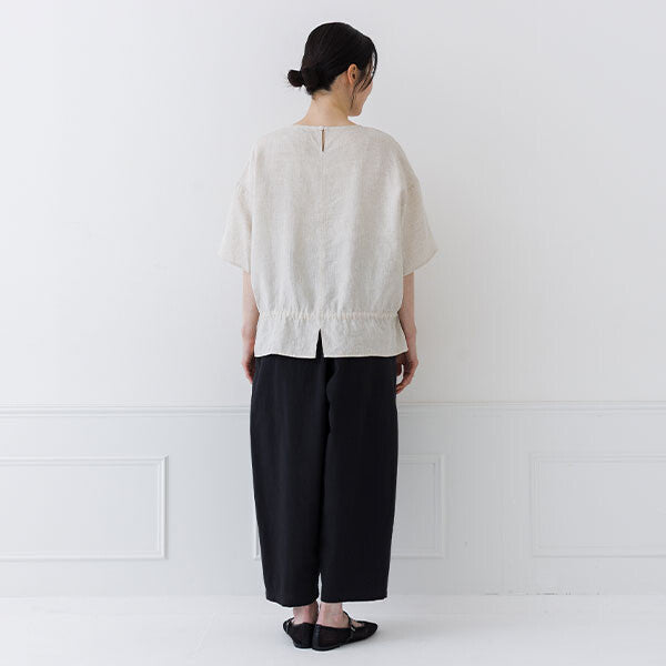 【crea delice】亞麻抽繩腰身寬版上衣 Japan E-Shop