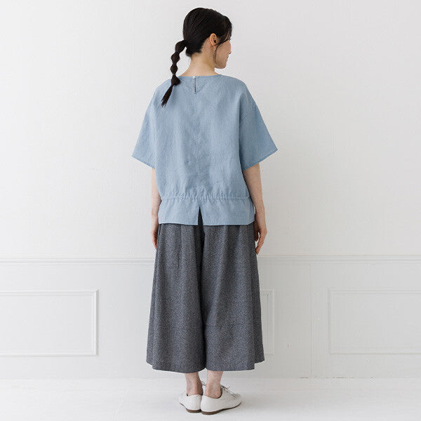 【crea delice】亞麻抽繩腰身寬版上衣 Japan E-Shop