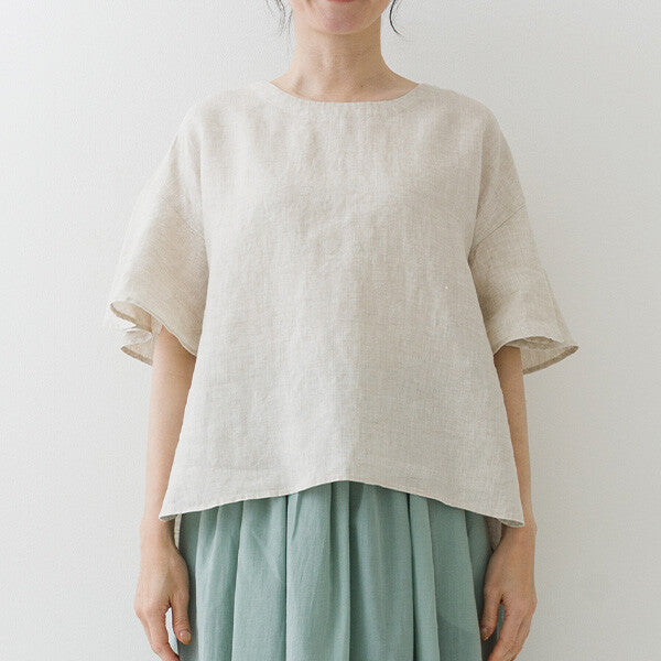 【crea delice】亞麻荷葉袖寬版襯衫 Japan E-Shop