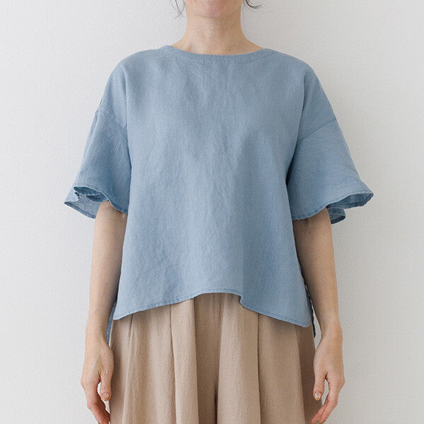 【crea delice】亞麻荷葉袖寬版襯衫 Japan E-Shop