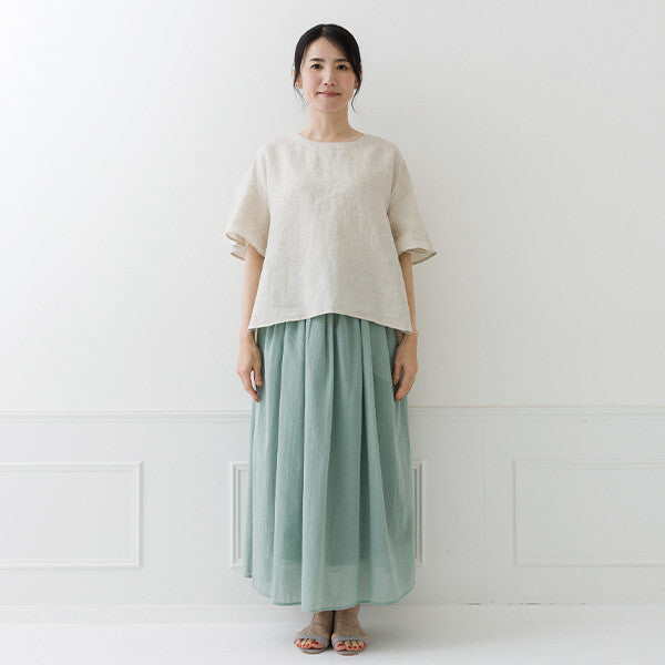【crea delice】亞麻荷葉袖寬版襯衫 Japan E-Shop