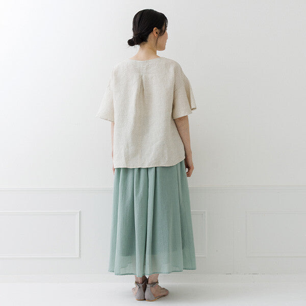 【crea delice】亞麻荷葉袖寬版襯衫 Japan E-Shop