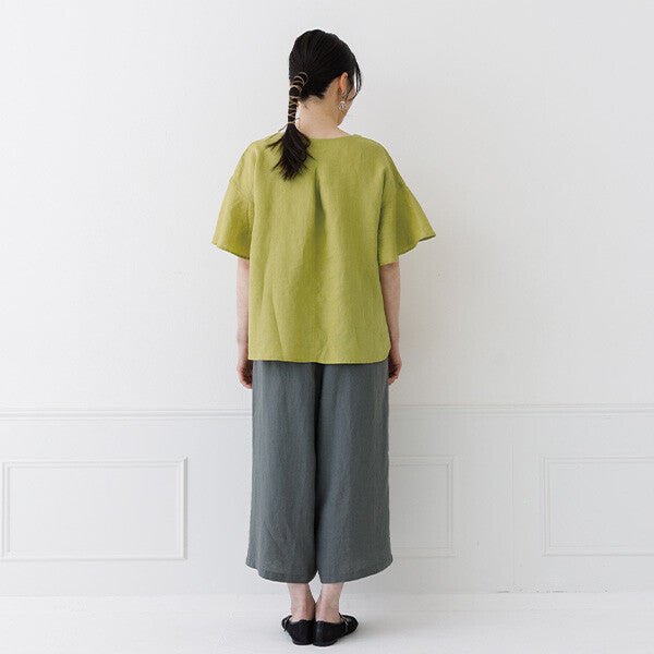 【crea delice】亞麻荷葉袖寬版襯衫 Japan E-Shop