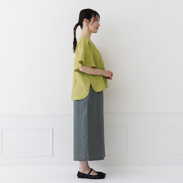 【crea delice】亞麻荷葉袖寬版襯衫 Japan E-Shop