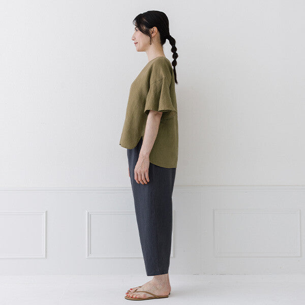 【crea delice】亞麻荷葉袖寬版襯衫 Japan E-Shop