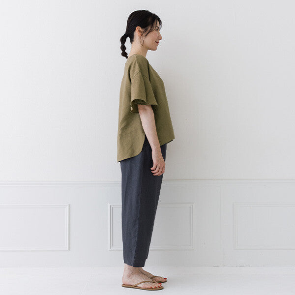 【crea delice】亞麻荷葉袖寬版襯衫 Japan E-Shop