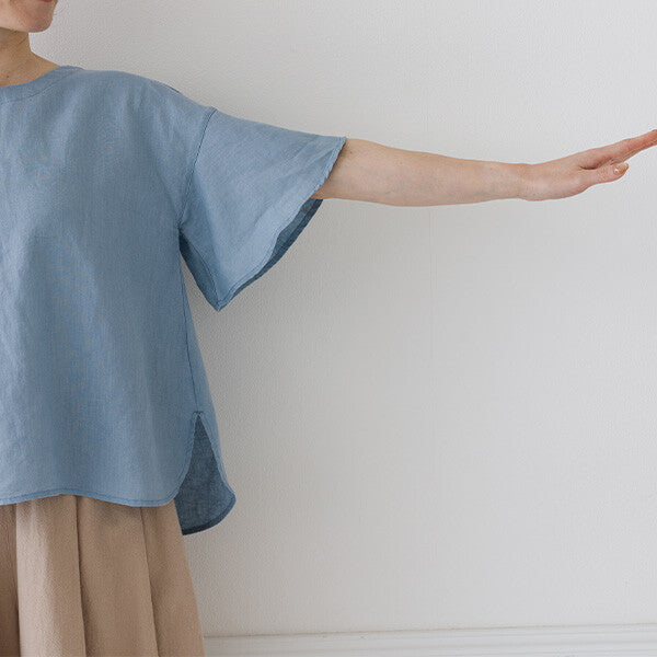 【crea delice】亞麻荷葉袖寬版襯衫 Japan E-Shop