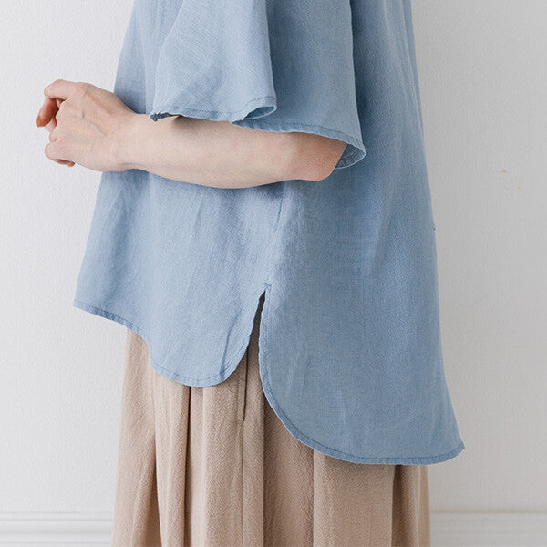 【crea delice】亞麻荷葉袖寬版襯衫 Japan E-Shop
