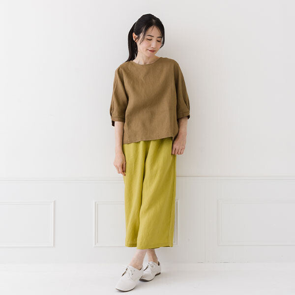 【crea delice】麻100%亞麻寬版上衣｜袖口打褶春夏女裝 Japan E-Shop