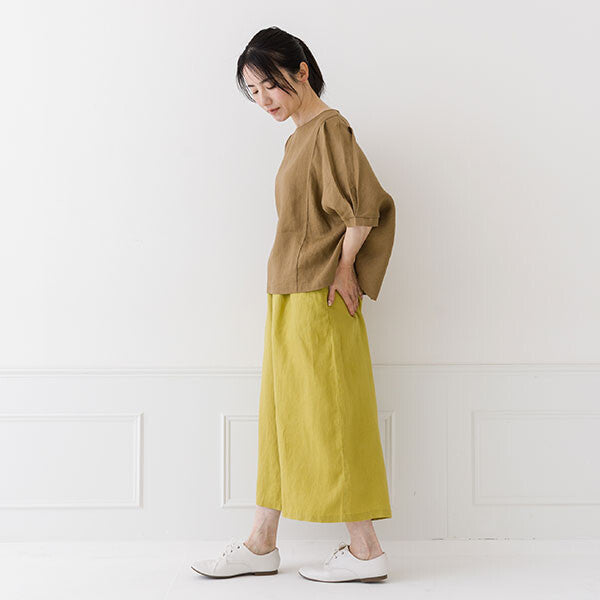 【crea delice】麻100%亞麻寬版上衣｜袖口打褶春夏女裝 Japan E-Shop