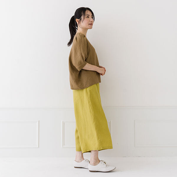 【crea delice】麻100%亞麻寬版上衣｜袖口打褶春夏女裝 Japan E-Shop