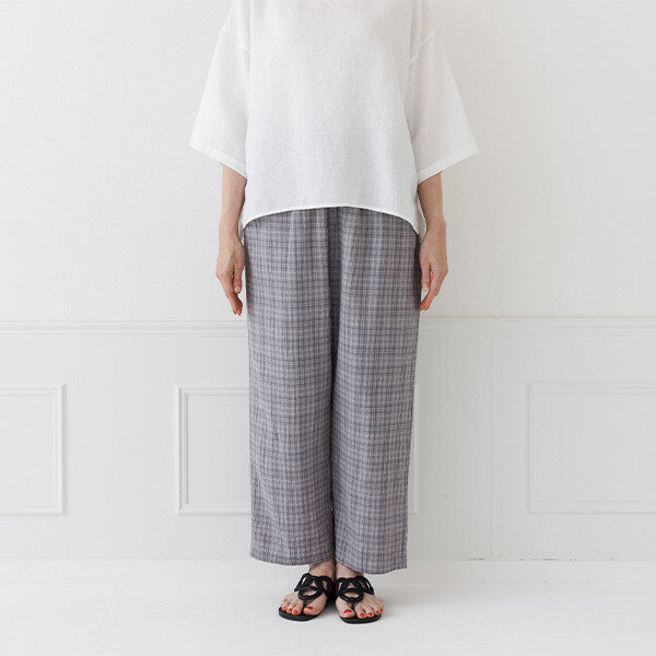 【crea delice】暗格紋布格紋長褲 Japan E-Shop