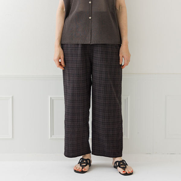 【crea delice】暗格紋布格紋長褲 Japan E-Shop
