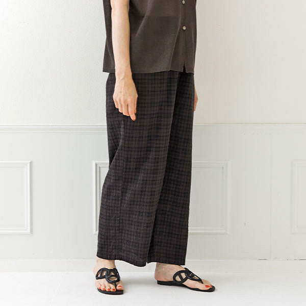 【crea delice】暗格紋布格紋長褲 Japan E-Shop