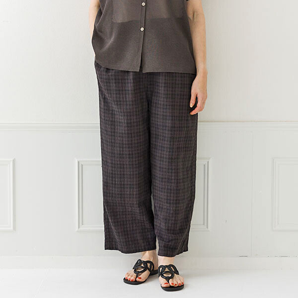 【crea delice】暗格紋布格紋長褲 Japan E-Shop