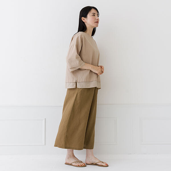 【crea delice】棉質透感拼接寬版上衣 Japan E-Shop
