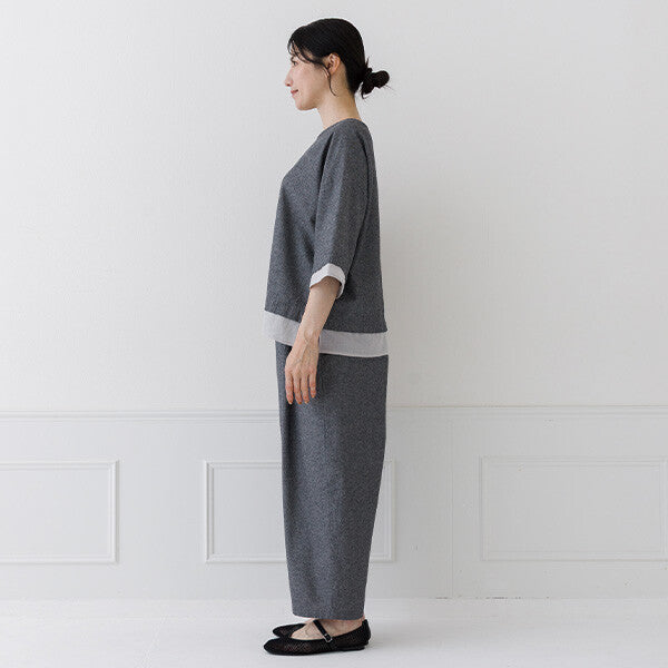 【crea delice】棉質透感拼接寬版上衣 Japan E-Shop
