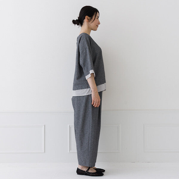【crea delice】棉質透感拼接寬版上衣 Japan E-Shop