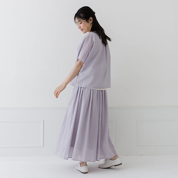 【crea delice】純棉雙層透感寬版上衣 Japan E-Shop