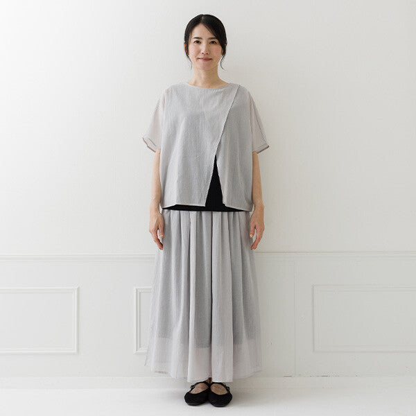【crea delice】純棉雙層透感寬版上衣 Japan E-Shop