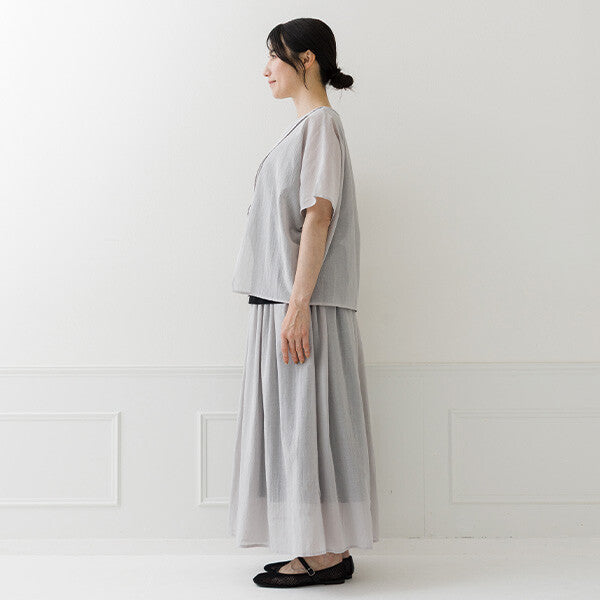 【crea delice】純棉雙層透感寬版上衣 Japan E-Shop