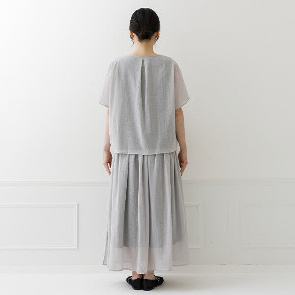 【crea delice】純棉雙層透感寬版上衣 Japan E-Shop