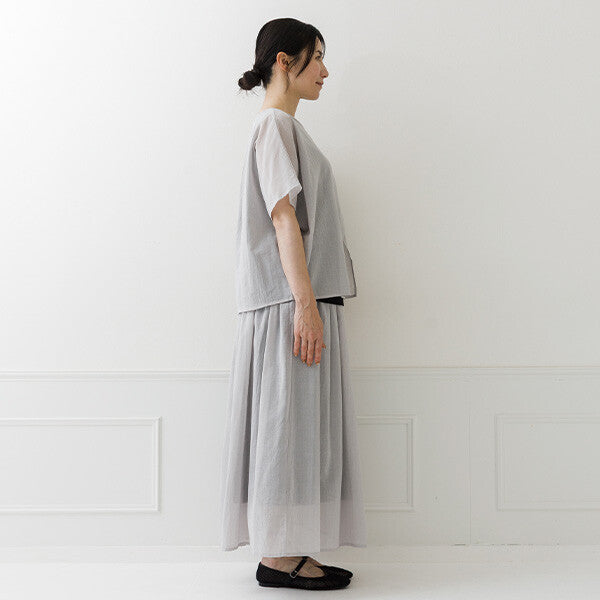 【crea delice】純棉雙層透感寬版上衣 Japan E-Shop