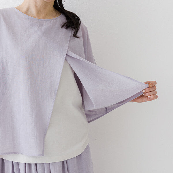 【crea delice】純棉雙層透感寬版上衣 Japan E-Shop