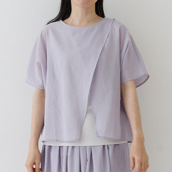 【crea delice】純棉雙層透感寬版上衣 Japan E-Shop