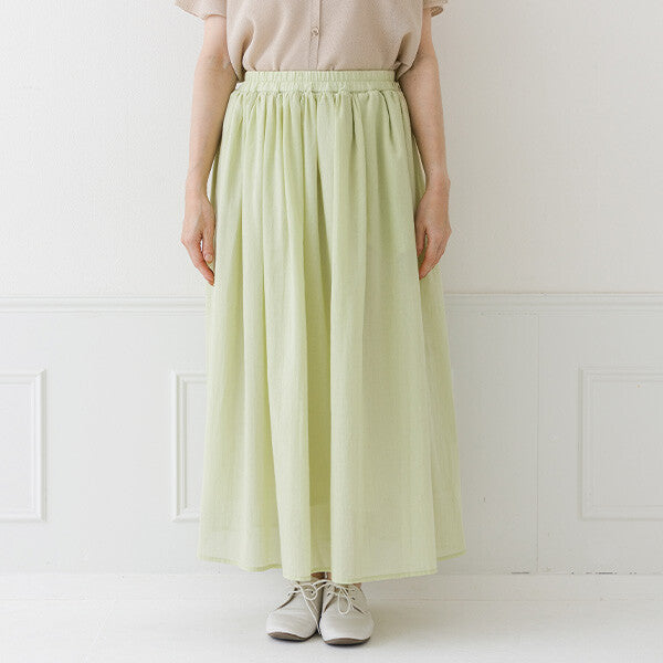 【crea delice】絲光棉雙層鬆緊腰長裙 Japan E-Shop