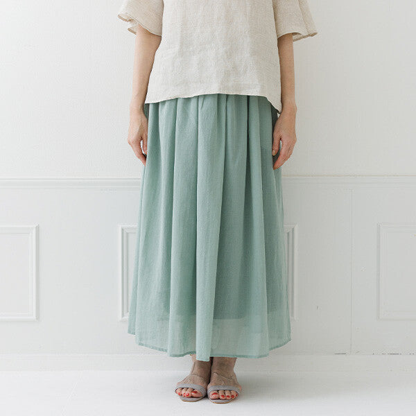 【crea delice】絲光棉雙層鬆緊腰長裙 Japan E-Shop
