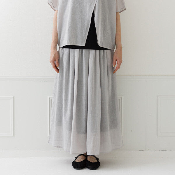 【crea delice】絲光棉雙層鬆緊腰長裙 Japan E-Shop