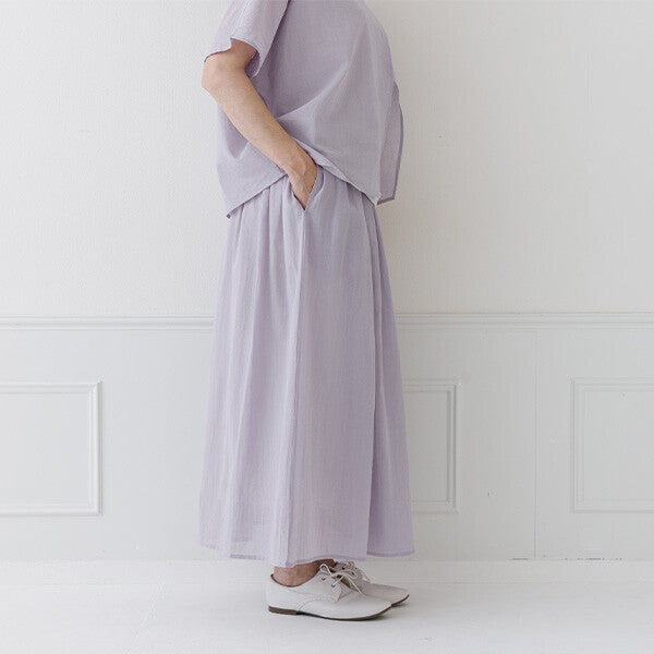 【crea delice】絲光棉雙層鬆緊腰長裙 Japan E-Shop
