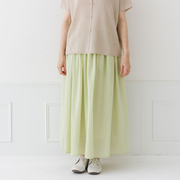 【crea delice】絲光棉雙層鬆緊腰長裙 Japan E-Shop