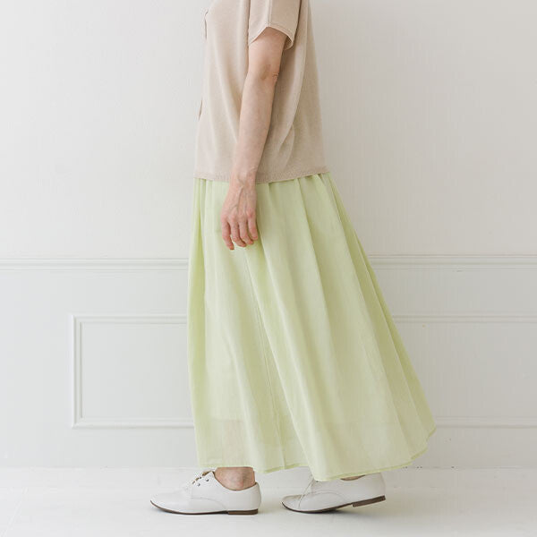 【crea delice】絲光棉雙層鬆緊腰長裙 Japan E-Shop