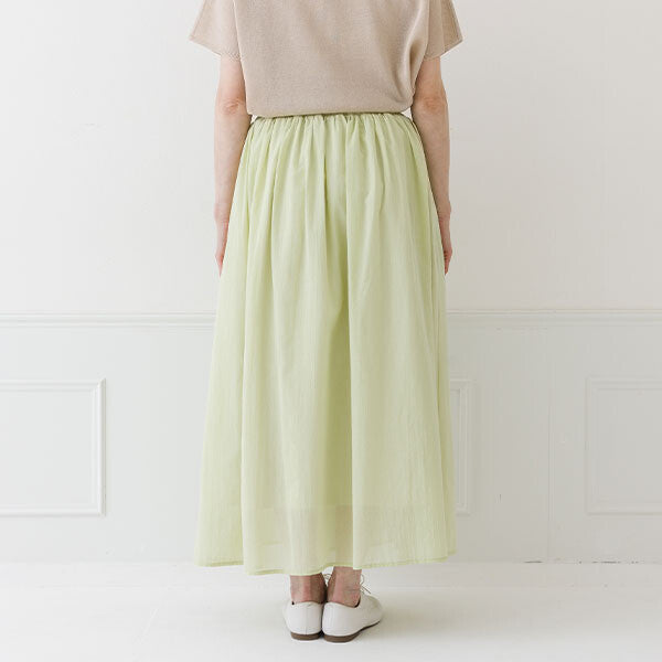 【crea delice】絲光棉雙層鬆緊腰長裙 Japan E-Shop